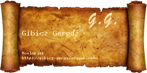 Gibicz Gergő névjegykártya